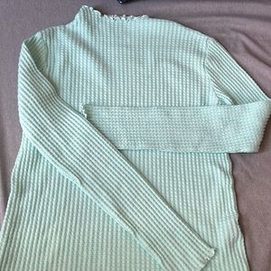 teal smocked long sleeve top